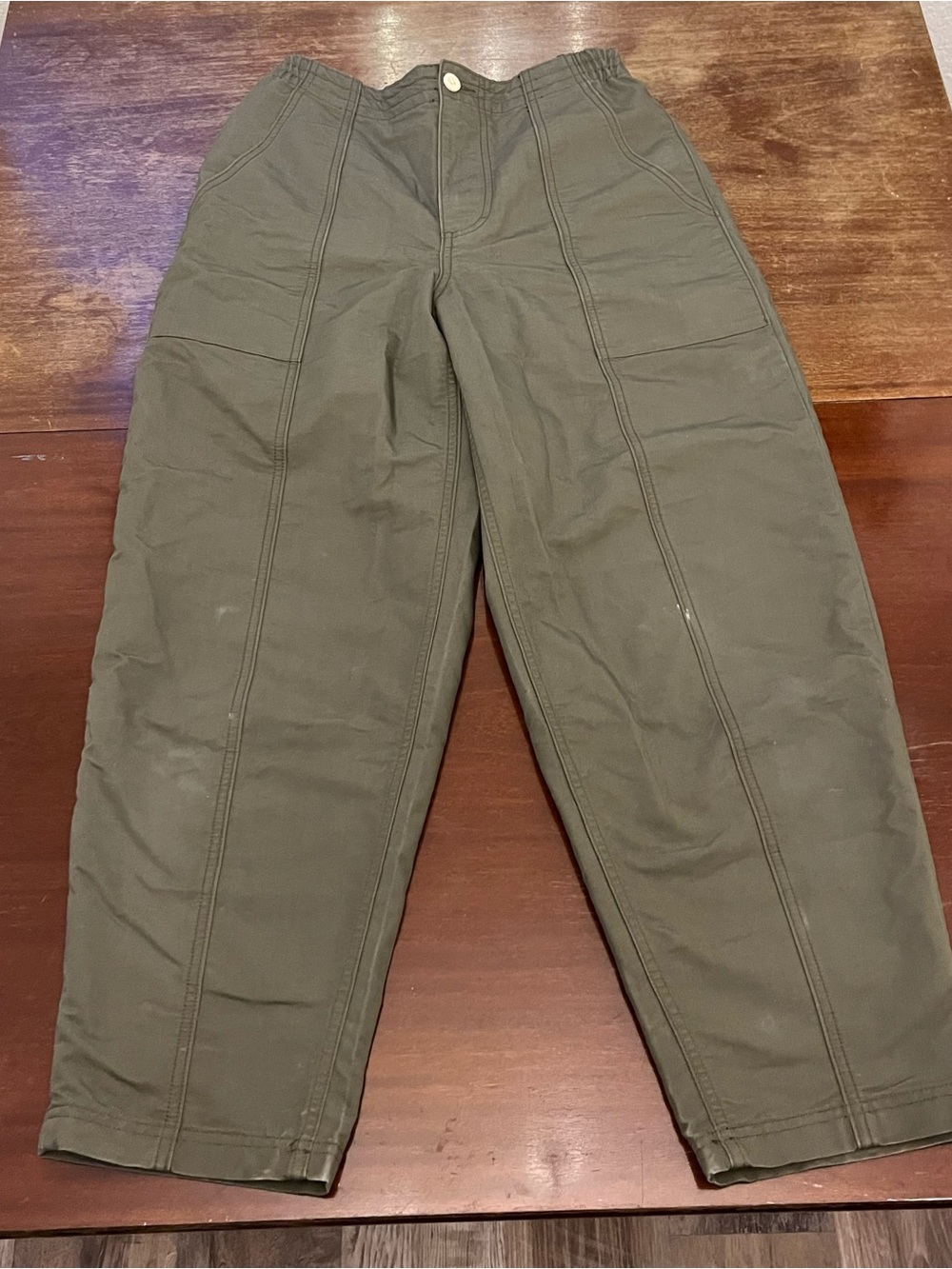 REI Olive Utility Straight-Leg Trousers
